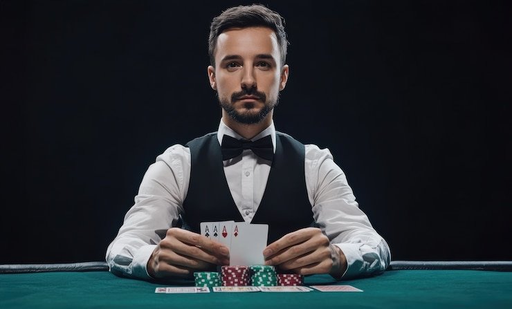 Tampilan meja blackjack live beligame di perangkat mobile